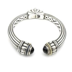LAGOS Black Onyx sterling silver 18k cuff bracelet